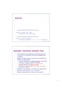 Esercizi Esempio: Generare semplici frasi