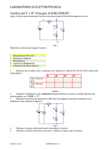 LABORATORIO DI ELETTROTECNICA Verifica del I° e II° Principio