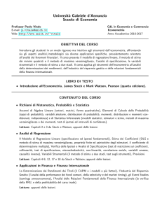 Universit`a Gabriele d`Annunzio Scuola di Economia