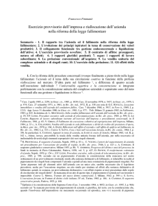 Esercizio provvisorio dell`impresa e riallocazione dell`azienda nella