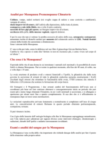 Analisi per Menopausa Premenopausa Climaterio