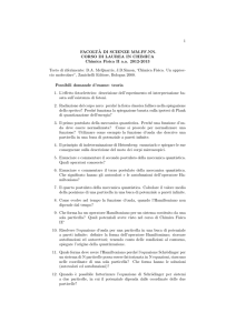 Esempi di domande/esercizi d`esame