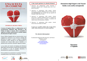 Donazione degli Organi e dei Tessuti Guida a una scelta consapevole