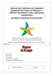 ANALISI DELL`IMPRONTA DI CARBONIO (CARBON FOOTPRINT