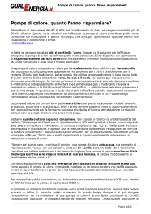 Pompe di calore, quanto fanno risparmiare?