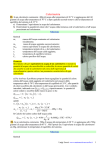 Calorimetria - MATEMATICAeSCUOLA