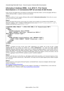 Esercitazione n.8