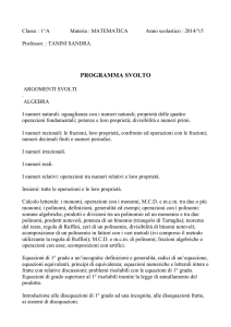 programma svolto