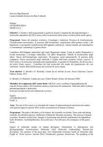 Prof.ssa Olga Rickards Laurea triennale Scienze