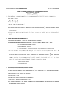 1. Risolvi e discuti le seguenti equazioni di primo grado e problemi