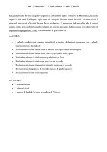 RECUPERO DEBITO FORMATIVO CLASSI SECONDE Per gli