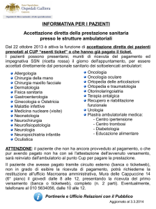 INFORMATIVA PER I PAZIENTI Accettazione diretta della