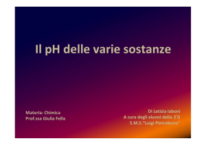 Il pH delle varie sostanze