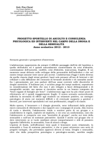 PROGETTO SPORTELLO DI ASCOLTO E