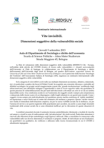 Vite invisibili. - Dipartimento di Sociologia e Diritto dell`Economia