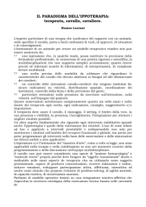 IL PARADIGMA DELL`IPPOTERAPIA: terapeuta, cavallo