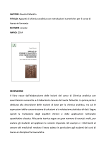 Appunti di chimica analitica con esercitazioni numeriche
