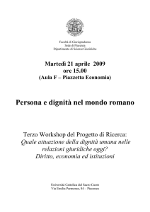 Persona e dignità nel mondo romano