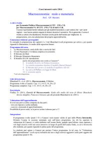 Insegnamento: Macroeconomia (9 o 10 CFU)