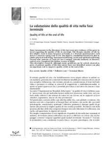 La valutazione della qualità di vita nella fase terminale