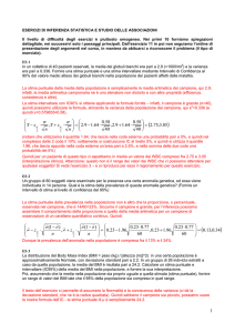 Esercizi risolti di statistica inferenziale e studio delle associazioni