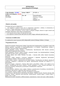 ISTOLOGIA corso integrato di Istologia