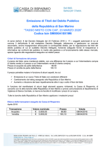TASSO MISTO CON CAP, 23 MARZO 2026