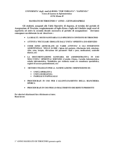 1° Anno Mandato di Tirocinio Gennaio-Aprile