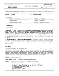 Programma svolto nella classe