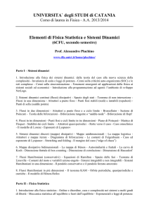 Elementi di Fisica Statistica e Sistemi Dinamici