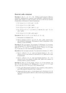 Esercizi su insiemi e relazioni