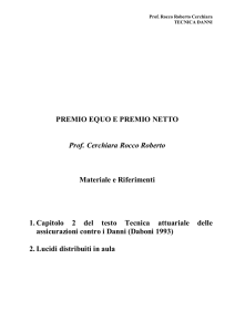PREMIO EQUO E PREMIO NETTO Prof. Cerchiara Rocco Roberto