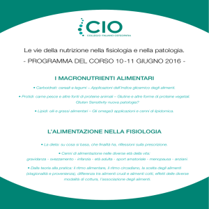 Le vie della nutrizione nella fisiologia e nella patologia