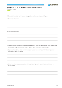 Mercato e formazione dei prezzi - Scheda di lavoro