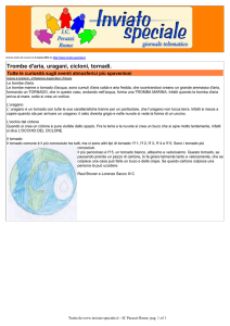 Articolo Trombe d`aria, uragani, cicloni, tornadi. tratto da inviato