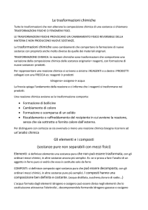 Le trasformazioni chimiche Gli elementi e i composti (sostanze pure
