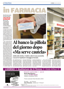 Al banco la pillola del giorno dopo «Ma serve cautela