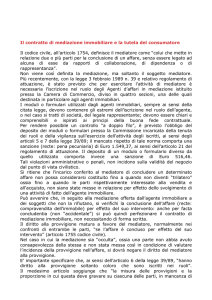 Il contratto di mediazione immobiliare e la tutela del consumatore Il