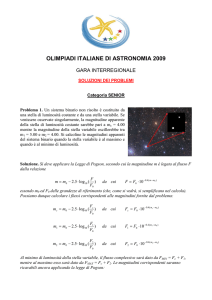 Problemi GARA INTERREGIONALE Senior 2009