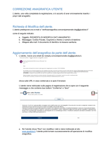 Guida alla correzione anagrafica utente
