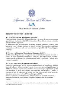 Mezzi di contrasto contenenti gadolinio FREQUENTI DOMANDE e