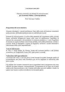 Pensiero economico ed elementi di microeconomia per Economia