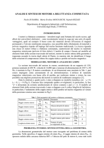 ANALISI E SINTESI DI MOTORI A RILUTTANZA COMMUTATA