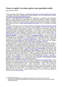 Nostra res agitur: la scienza aperta come questione sociale
