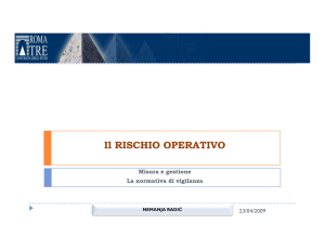Il RISCHIO OPERATIVO - Servizio di Hosting di Roma Tre
