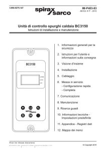 Unità di controllo spurghi caldaia BC3150