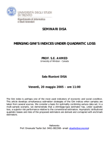 seminari disa merging gini`s indices under quadratic loss