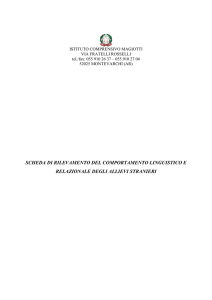 scheda di rilevamento del comportamento linguistico e relazionale