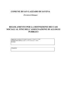 Regolamento per la definizione dei casi sociali al fine dell