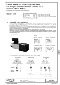 Valvole a sede 2/2, 3/2 e 4/3 tipo NBVP 16 con disegno bocche d